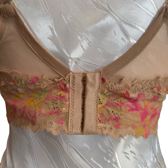 Aerie Pink Floral Lace Bralette Large - Picture 7 of 7